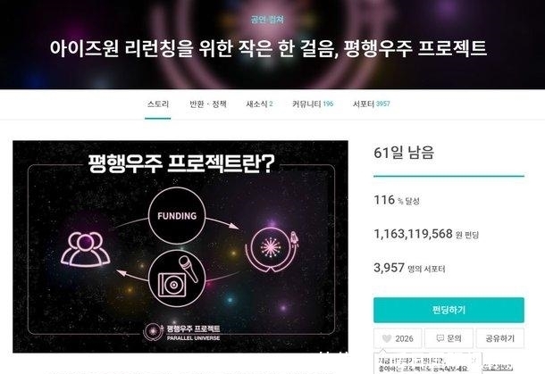 30分钟突破10亿!IZONE粉丝发起众筹,集资反对组合解散