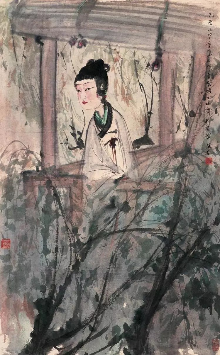 兰亭修禊图|傅抱石如何用笔下的“勾魂三绝”画活历史仕女画的?