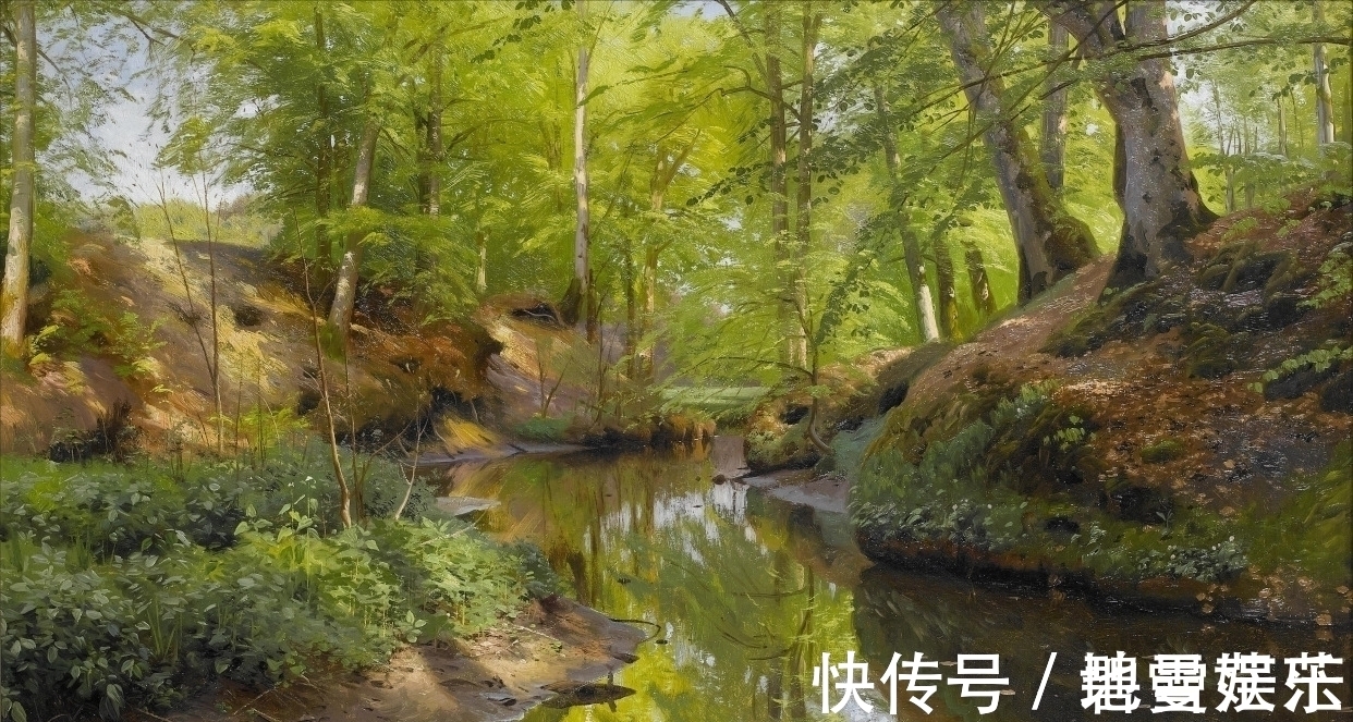 绘画$他画的森林会呼吸,彼得·莫克·蒙森德Peder Mork Monsted油画欣赏