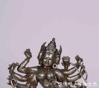 铜尊!明代,银嵌铜尊胜佛母坐像