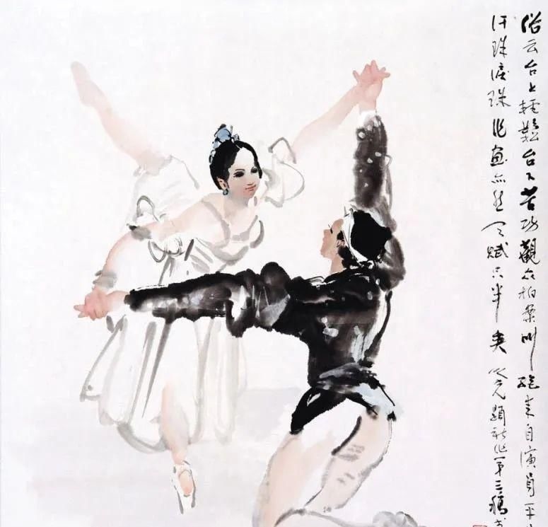 先生#杨之光先生是用笔墨直接写出的人物画,更加追求朦胧的动态美