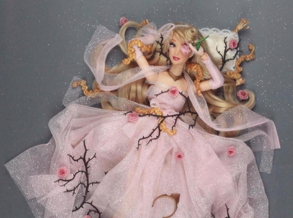 印第安公主|粉丝自制迪士尼“芭比公主”睡美人粉色纱裙真吸睛,少女感爆棚