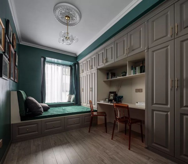 轻奢风|128平的美式轻奢风三居室,灰色和粉色结合太美了