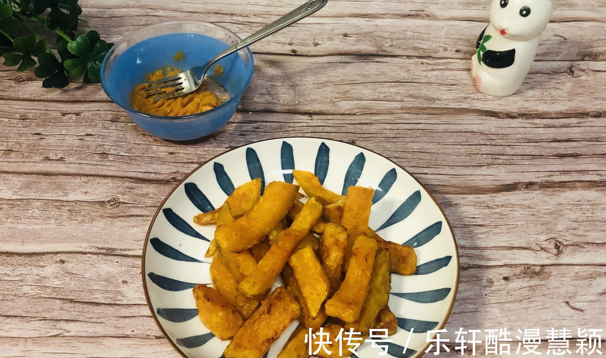 南瓜条|自己做的咸蛋黄焗南瓜，划出重点就能做出饭店的口感