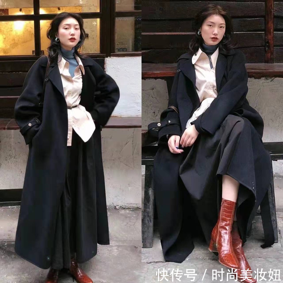穿着 “大衣+高领毛衣”,才是冬季最实用的穿搭,高级大气又保暖