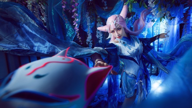 半遮面|cos：貂蝉猫影幻舞 镜之花 水中月 弦声起 半遮面