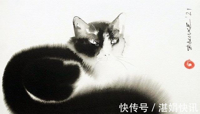 恩德雷!水墨是中国传统绘画,老外用它画动物——别说另有一番意境