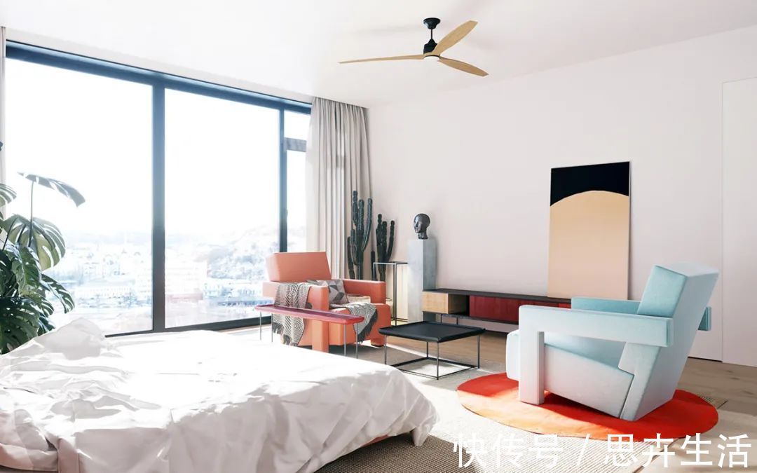 墙面|140㎡现代极简,大胆撞色设计,简约清新布置,年轻人的高级感