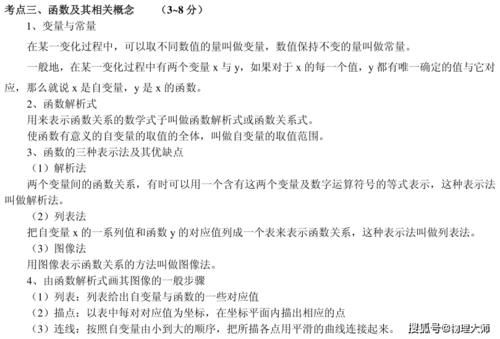 初中数学：一次函数、二次函数、反比例函数等函数相关知识点总结！