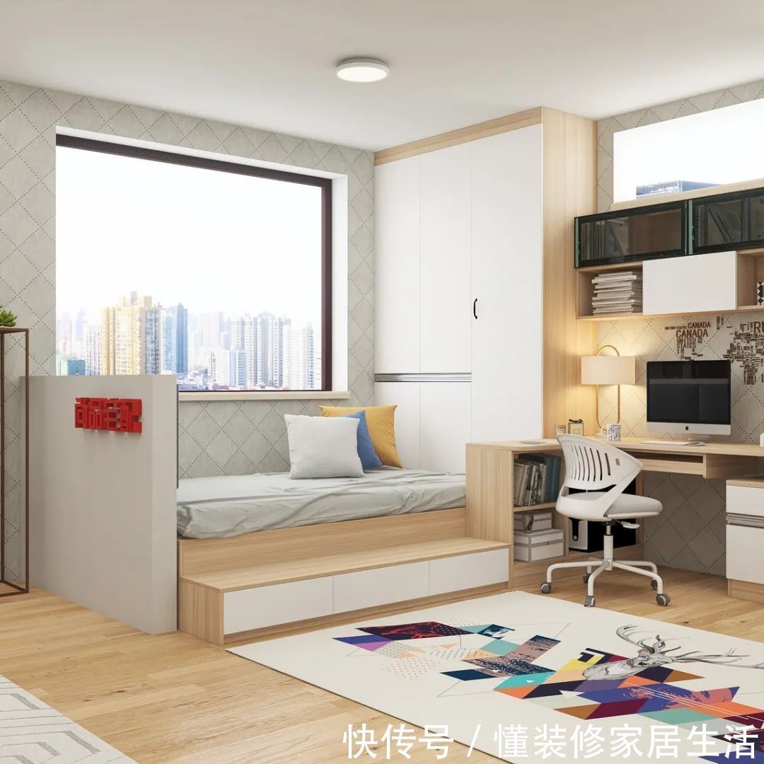 收纳|卧室里拼书房,7款一屋多用的办公学习区,1m2空间也能实现