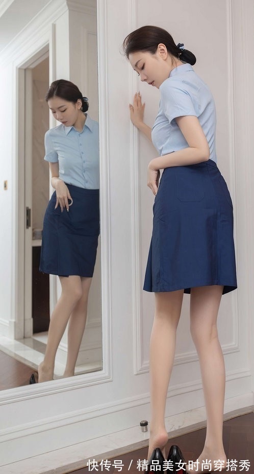 知性 干净利落的职场女性穿搭,短袖衬衫搭配半身裙,知性优雅有女人味