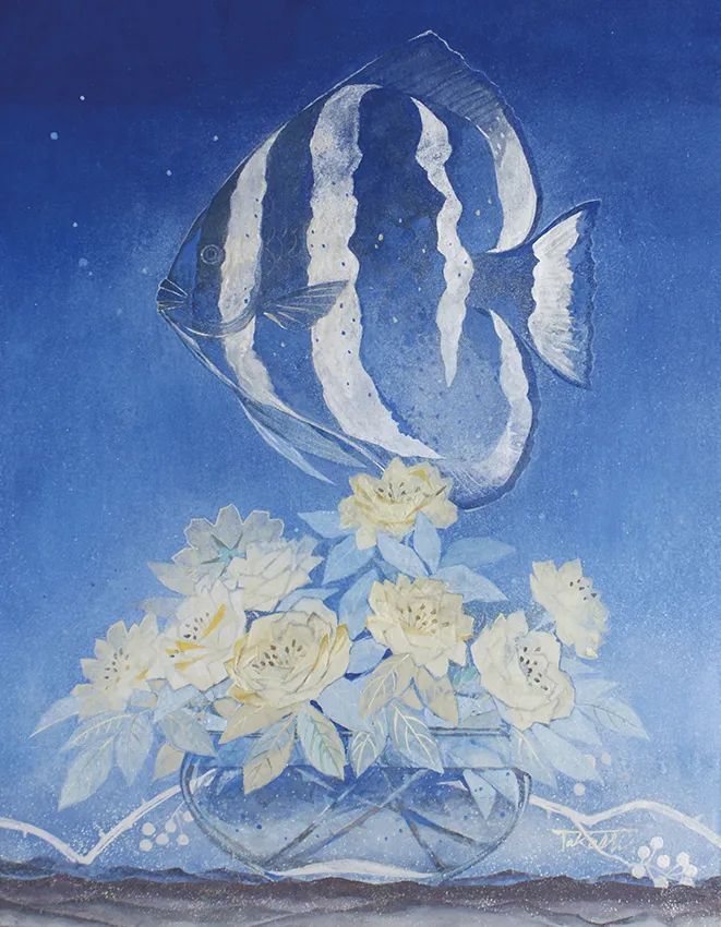 画家#这位日本画家的画有一种静谧的精致感,唤起一种沉思、空灵的感觉