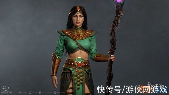 ein|《暗黑2重制》建模师分享亚马逊 女术士建模照