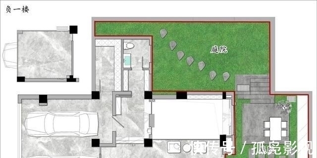 汀步|把70㎡庭院往下挖一层，与地下室连在一起，高低错落能当3个院子用