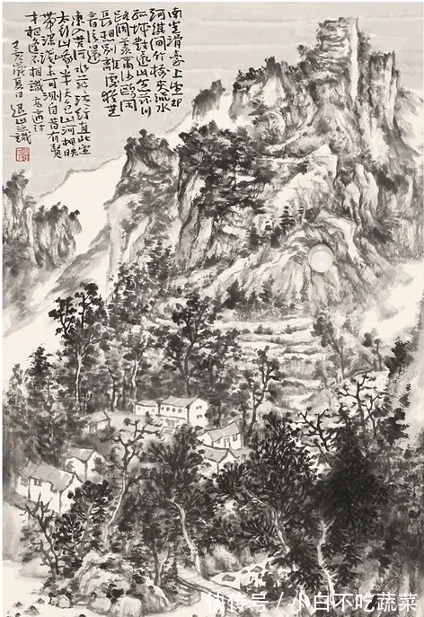 水墨#书画一体,意蕴无尽|白云飞水墨山水画