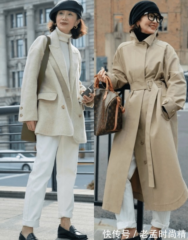 秋冬|中年女人穿大衣少配打底裤,学三木妈妈更显气质