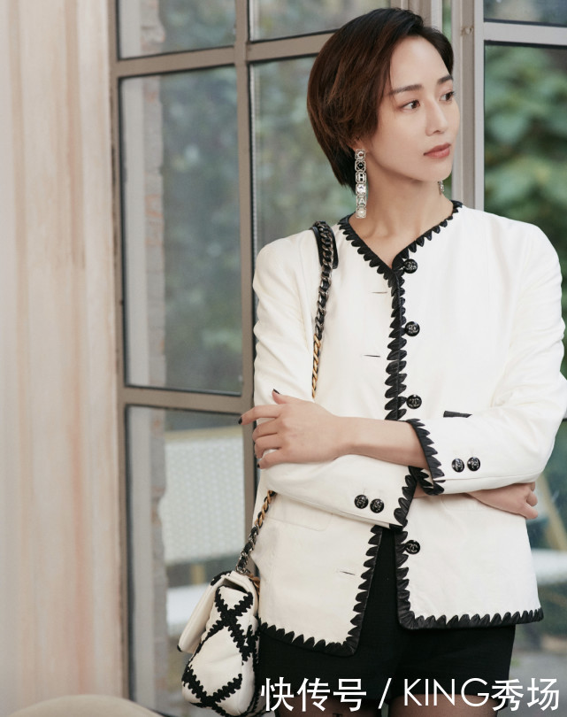 好看|张钧甯难得换风格,小香风外套玩转“熟女风”,却意外好看