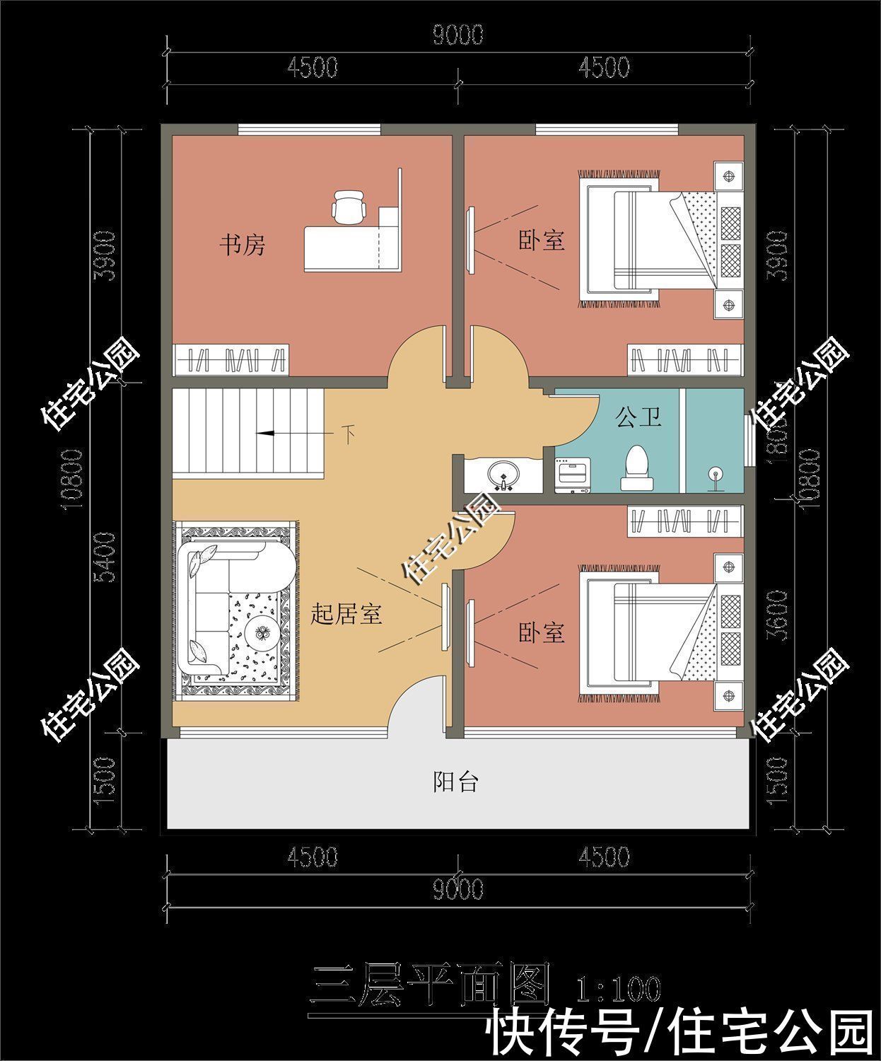 平面|分享10套带落地窗的别墅图,农村房子这么建,谁还稀罕去城里?