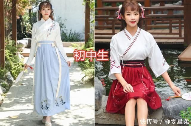 同样是“选汉服”，初中生VS高中生，看到大学生哥哥，我们一起穿好嘛