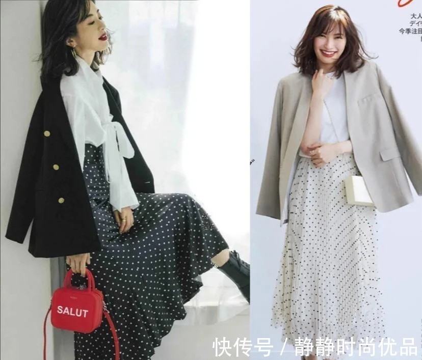 裙装 西装不一定搭裤子!40岁的女人都爱“西装+裙子”,简约优雅