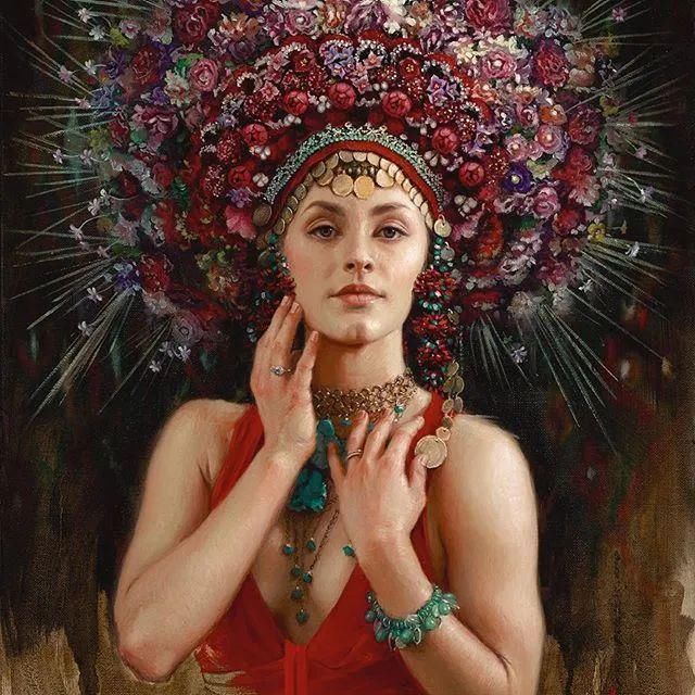 ·曼努克@自然又野性的存在,美女艺术家的唯美油画欣赏