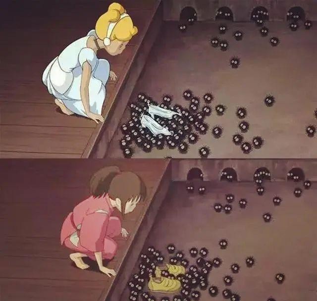 吓白|用宫崎骏的风格打开迪士尼,小煤球送水晶鞋,艾龙猫直接吓白了