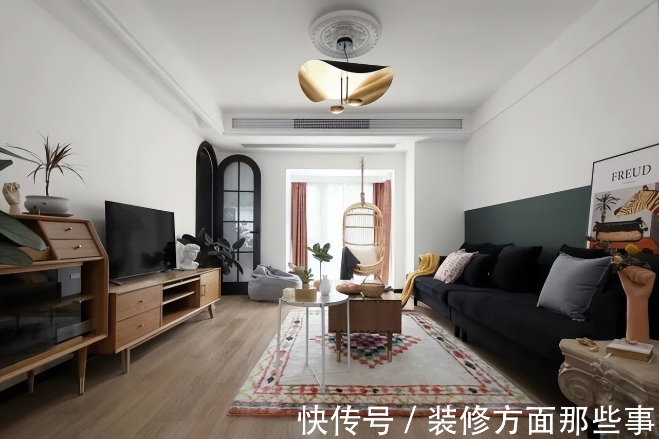 三居室|128平的现代北欧风三居室,深色调的设计也非常好看!