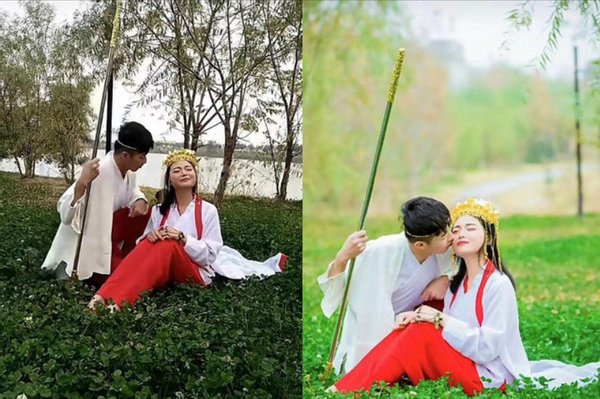 “反差婚纱照”遭吐槽，修图前后差距大，网友：婚礼上认得出来吗