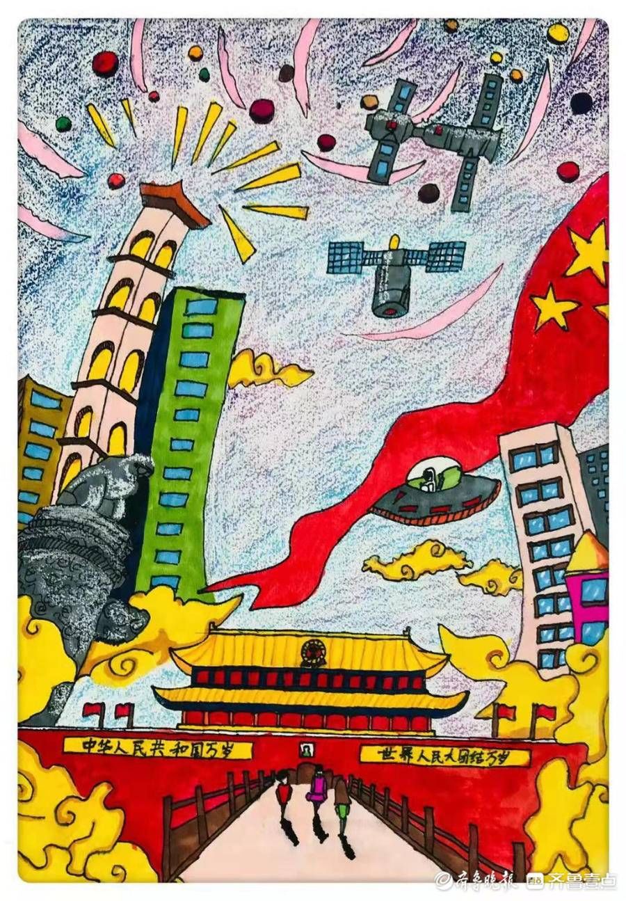 田英才！强国有我、共绘祖国，授田英才学园用画笔向祖国献礼