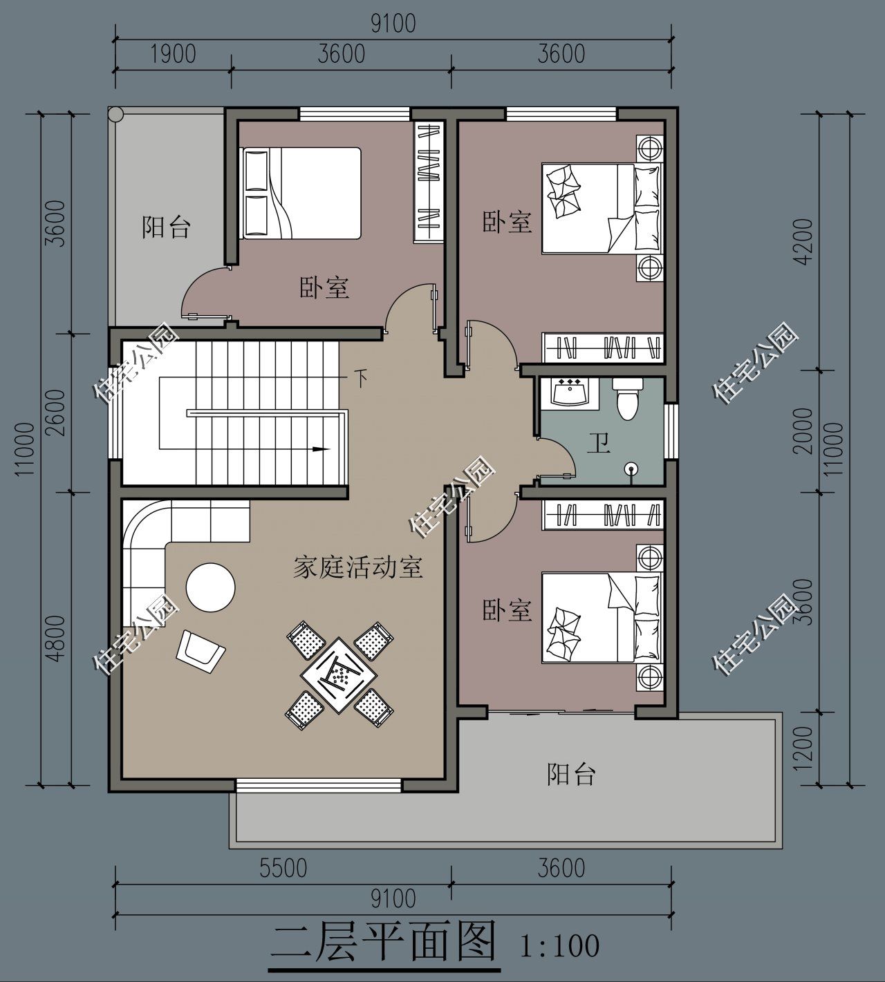 露台|农村建房想省钱？看看这10套平屋顶户型，20来万就能建好