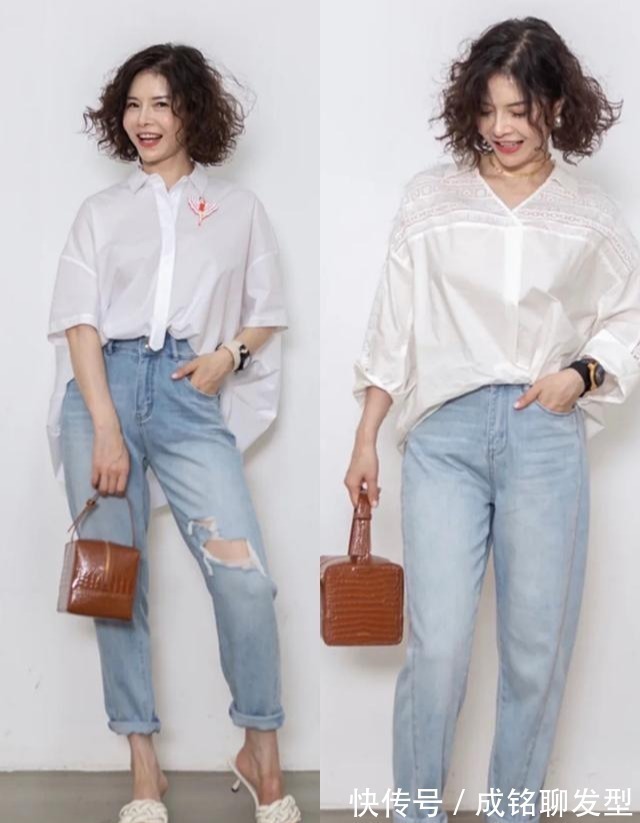 卷发|这才是50岁女人该有的装扮,烫卷发穿洋服,时尚减龄活力满满