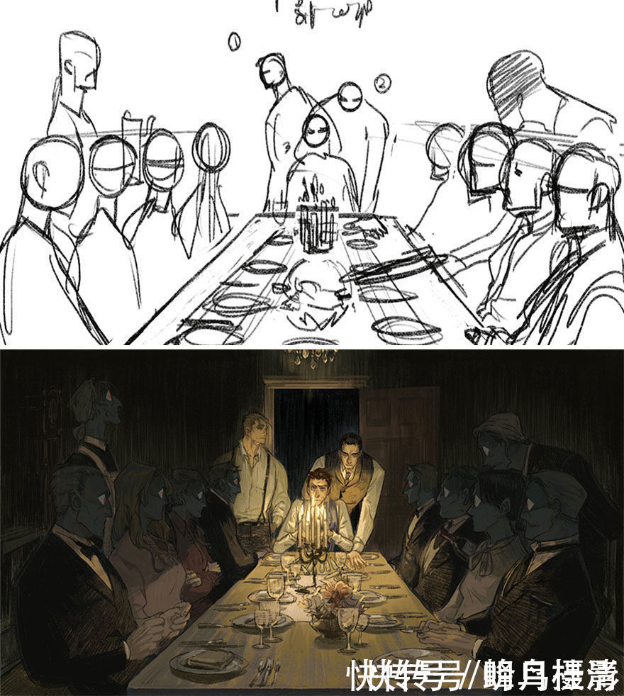 初稿|27个初稿与成品对比照,前后差距太大,网友:这是同一副画吗