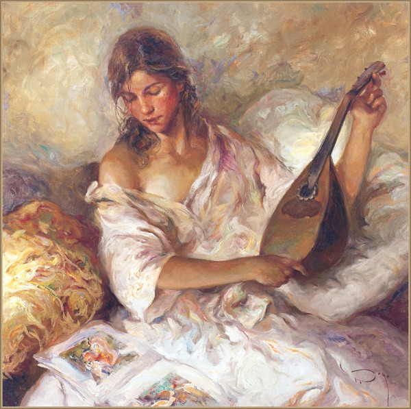 西班牙!千人一面的现代型美女;西班牙画家Jose Royo写实人物油画