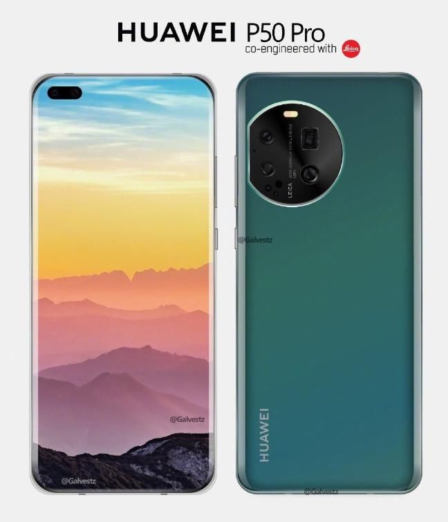 P50|逼死强迫症，华为P50 Pro渲染图曝光：奥利奥模组少了一边