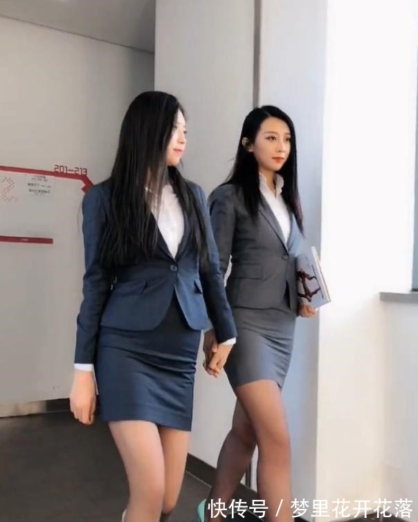 包臀裙|白领职业装,一对闺蜜穿出了时尚感