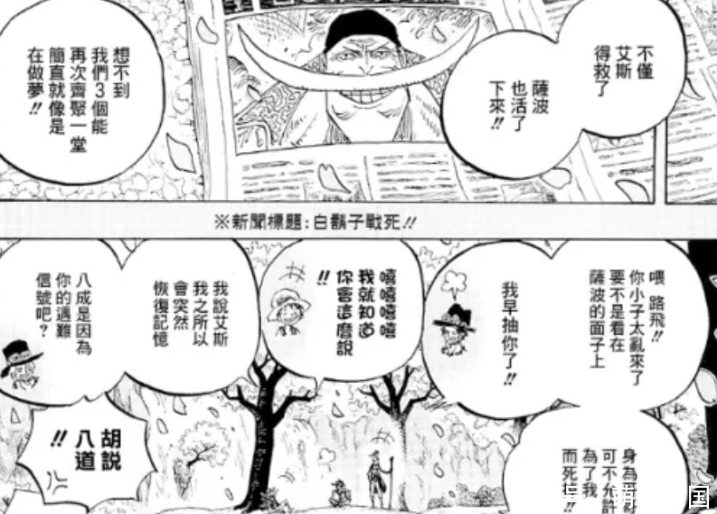 尾田|海贼王：尾田画出了萨博成功救下艾斯的短篇故事，结局非常感人