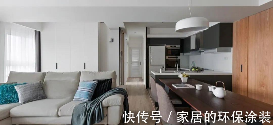 收纳|沙发不靠墙加5㎡收纳区，玄关连餐厅全装柜，100㎡住出豪宅感