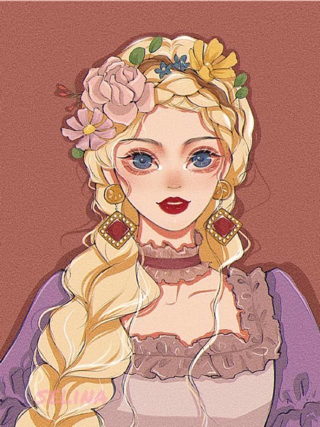 迪士尼公主宫廷风头像,艾莎和乐佩像闺蜜,花木兰英气满满