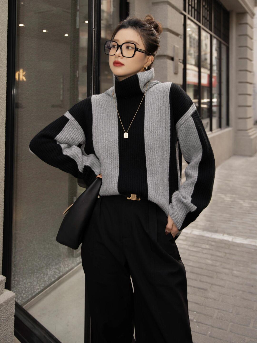 拉链|衣品好的女人,冬季都少不了“毛衣”的搭配,气质爆表