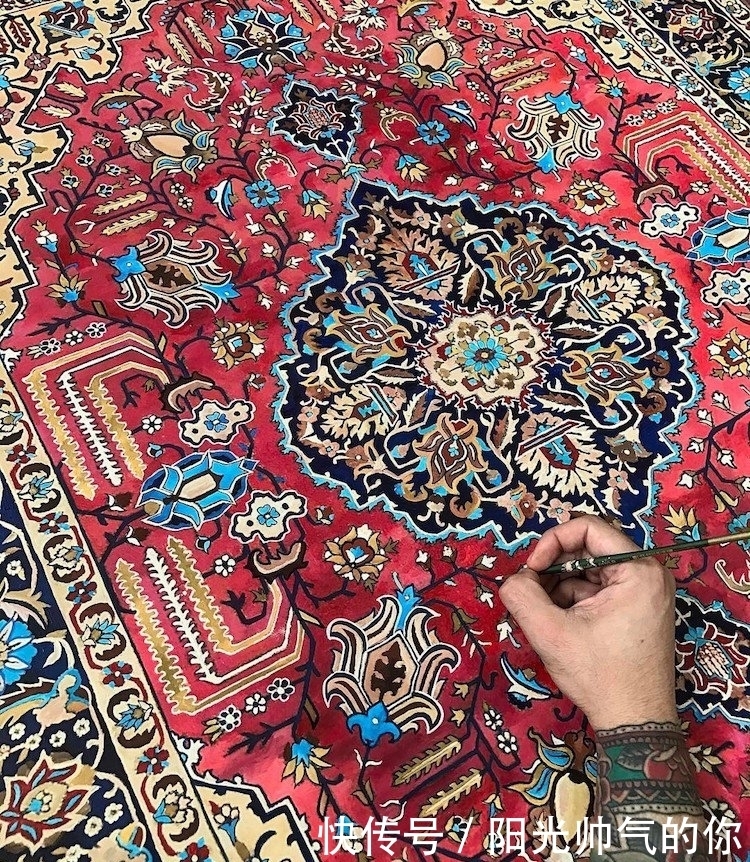 画笔|男子造地毯不用羊毛用画笔 你能分出真假吗?