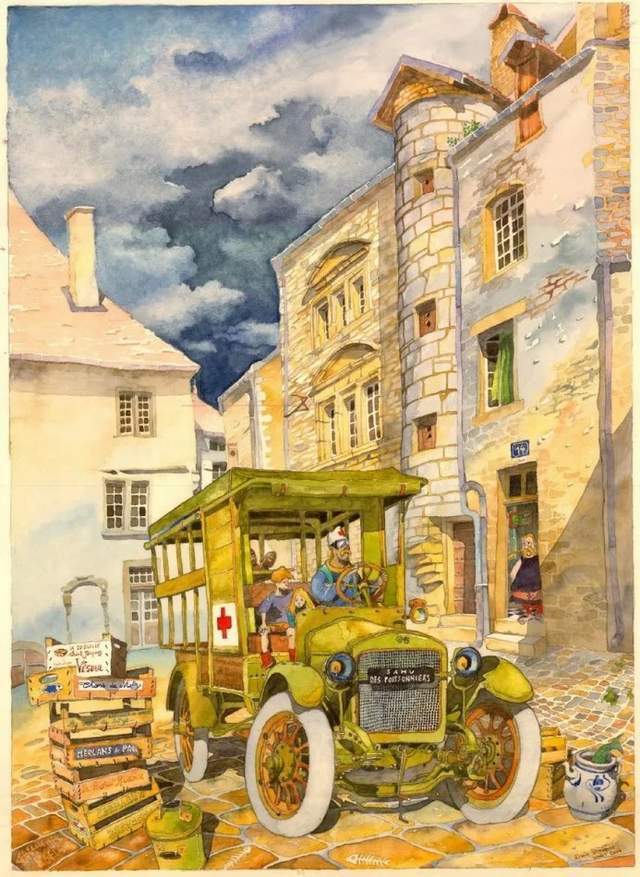 水彩&颇有想象力的插画:童话故事般的建筑水彩