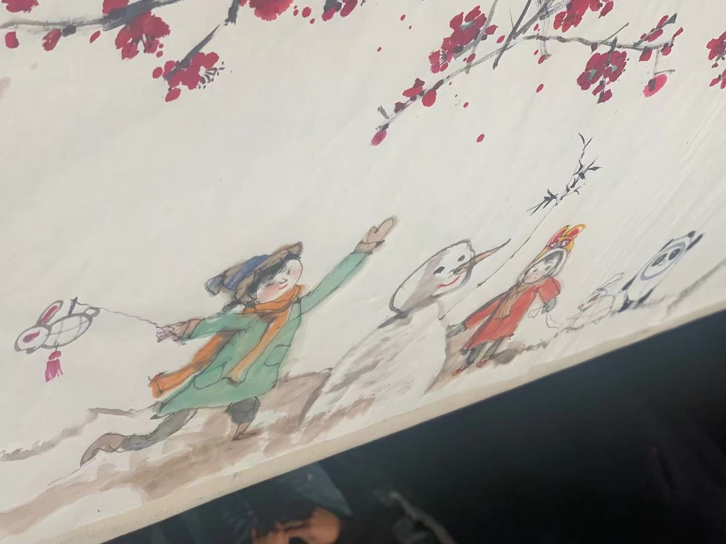 冰墩墩伴玉兔！上海中国画院三代画师中华艺术宫同绘元宵喜乐