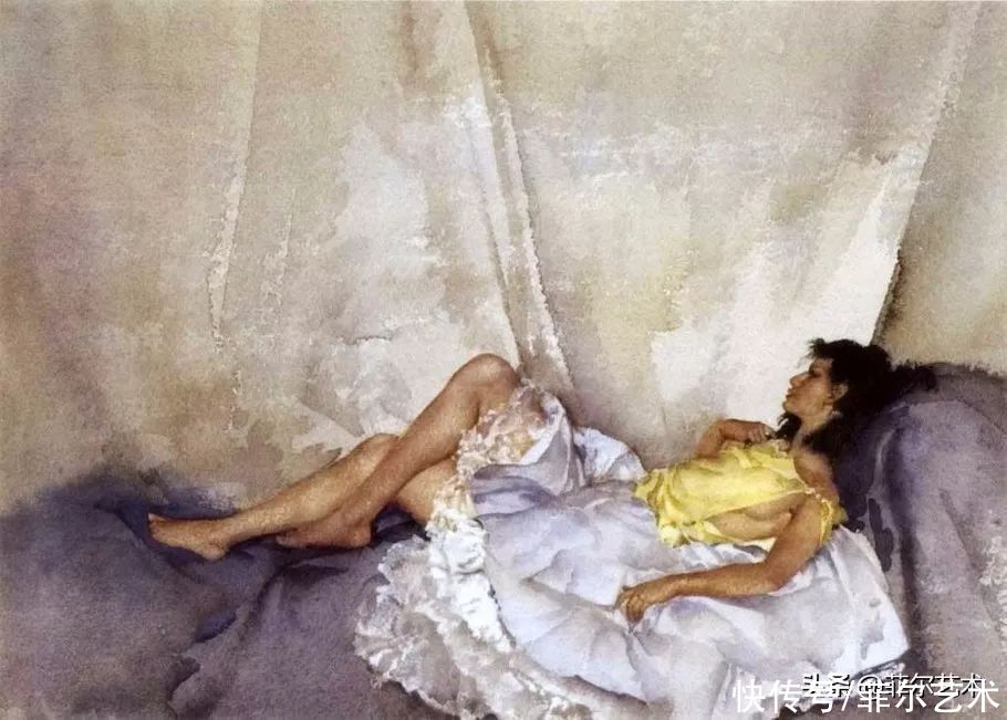 艺术家|苏格兰艺术家弗林特的女子水彩画，美轮美奂