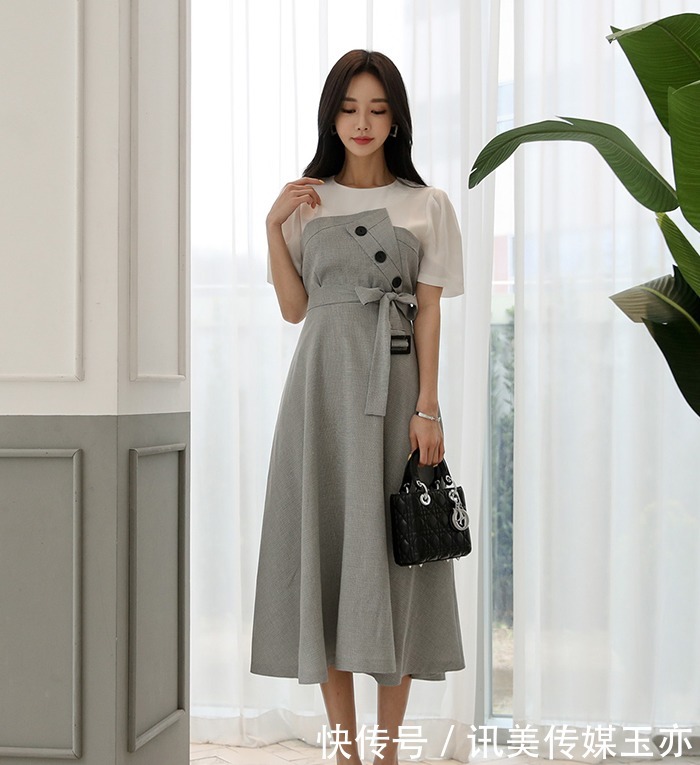 孙允珠：简式田园泥灰婉约清露百褶裙