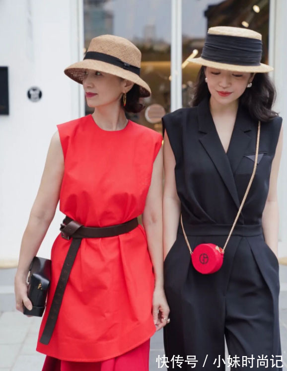 短发|妈妈罕见换发型,贴头皮短发配红裙真显年轻,不戴帽子也时髦