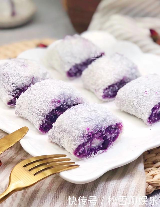 糯米粉|紫薯只会煮着吃教你一招,一蒸一卷超省心,香甜软糯吃上瘾