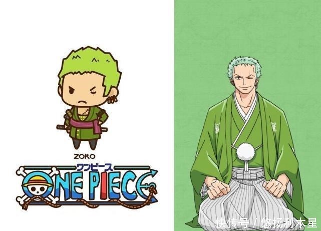 海贼王|海贼王身穿“传统和服”的草帽海贼团,索隆从头“绿”到脚真帅