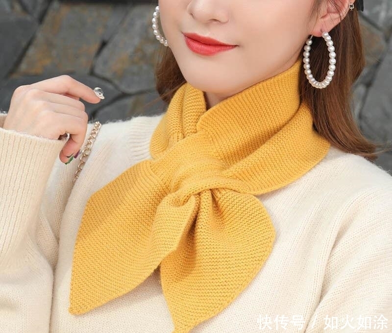 针织|老式围巾过时了,“针织巾”一出!春节戴上很有面子