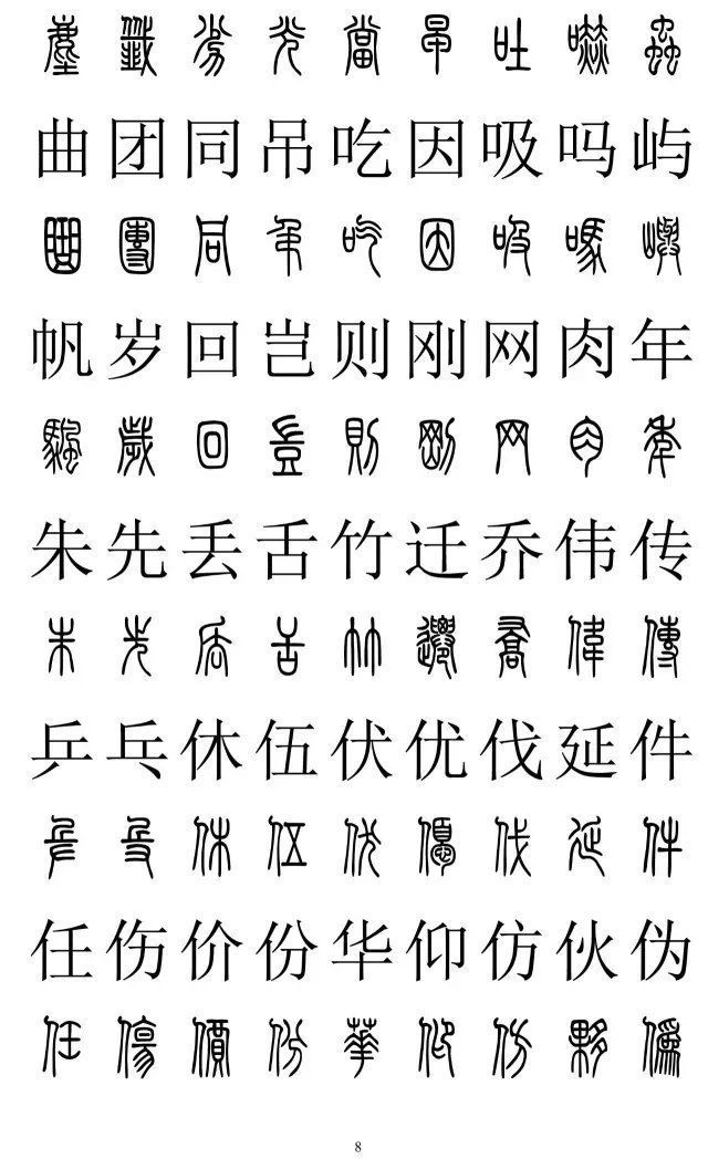 楷书|篆书楷书对照2500字，值得收藏