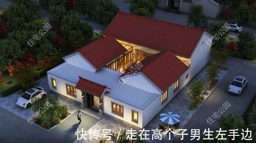 小院|农村建房还是有个院子好,10套农村平层小院,既能停车还能养鸡鸭